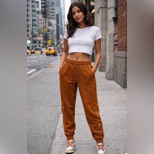 Derek Heart Rust Snap Joggers Womens Size S - NWT